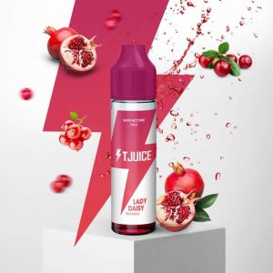 Flacon 50ml du e-liquide Lady Daisy TJuice – saveur grenadine fruitée et fraîche, idéal pour une vape douce et quotidienne.
