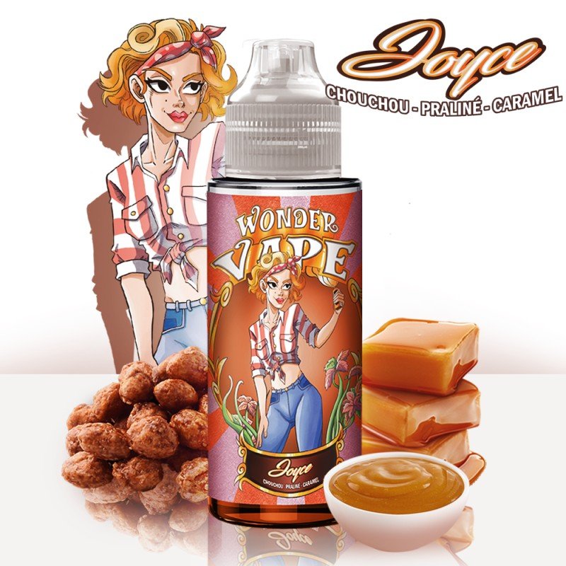 Líquido para vapear Joyce de 100 ml de Wonder Vape – Chouchous, Praliné y Caramelo Dorado