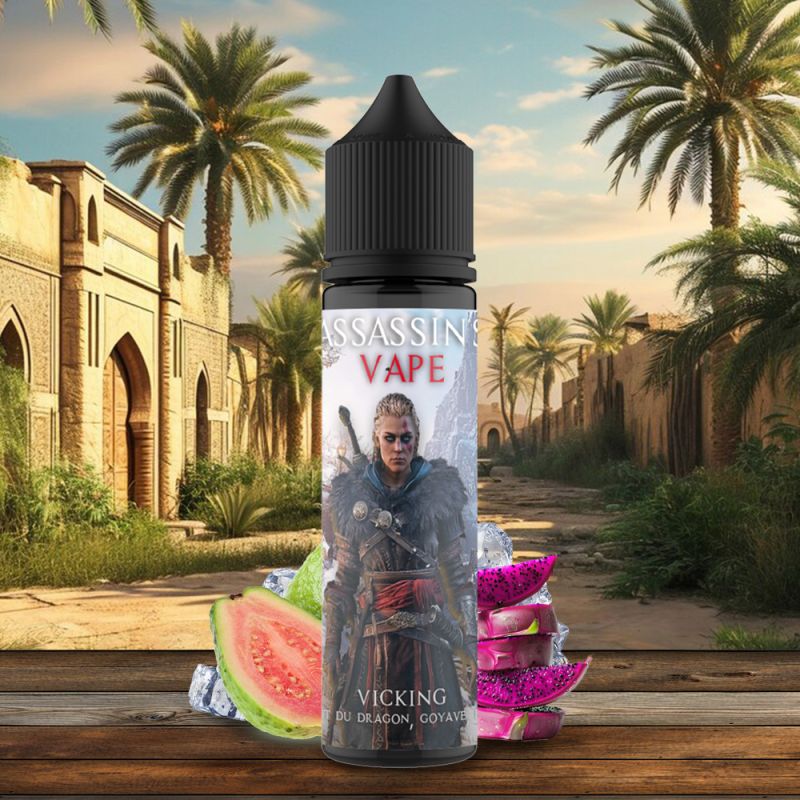 E-liquide Vicking 50ml Assassin’s Vape – Fruit du Dragon, Goyave & Fraîcheur Nordique