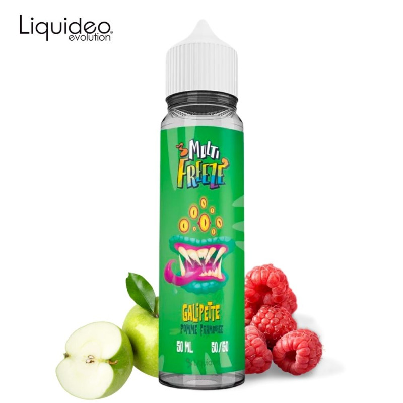E-liquide Galipette 50 ml – Pomme & Framboise | Multi Freeze Liquideo | Fraîcheur intense