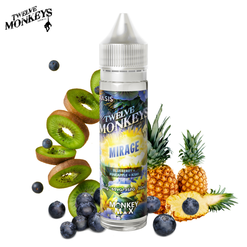 Mirage 100ml – E-liquide Fruité Myrtille Ananas Kiwi | Twelve Monkeys