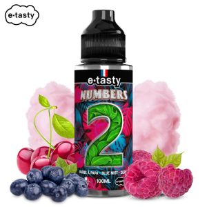 Deux 100ml – Numbers by E.Tasty – Saveur Barbe a Papa, Cerise & Blue Mist | E-liquide 100ml