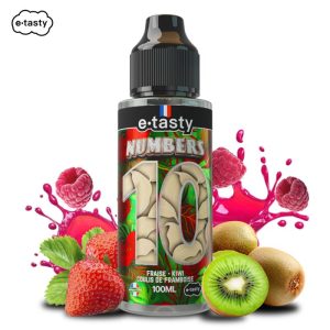 Dix 100ml – Numbers by E.Tasty | Fraise, Kiwi, Coulis de Framboise | E-liquide 100ml PG/VG 40/60