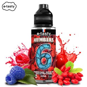 Six 100ml – Numbers by E.Tasty – Framboise Bleue, Baies de Goji & Fruits Rouges | E-liquide 100ml