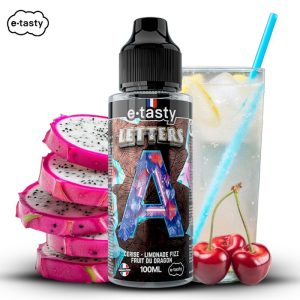Letters A 100ml – E.Tasty | Cerise, Limonade Fizz & Fruit du Dragon