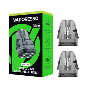 Les cartouches Luxe X Dual Mesh 5ml Vaporesso (pack de 2) offrent une vape intense avec double mesh intégré, une excellente restitution des saveurs et une grande autonomie