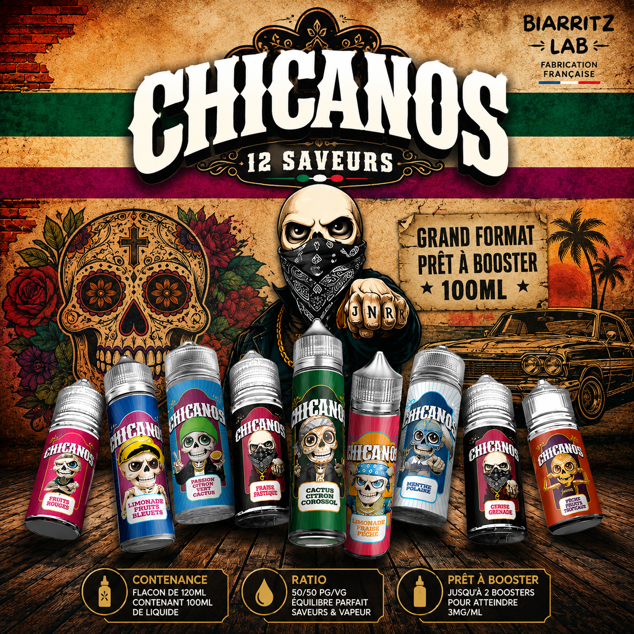 E-liquide Chicanos 100ml Biarritz Lab